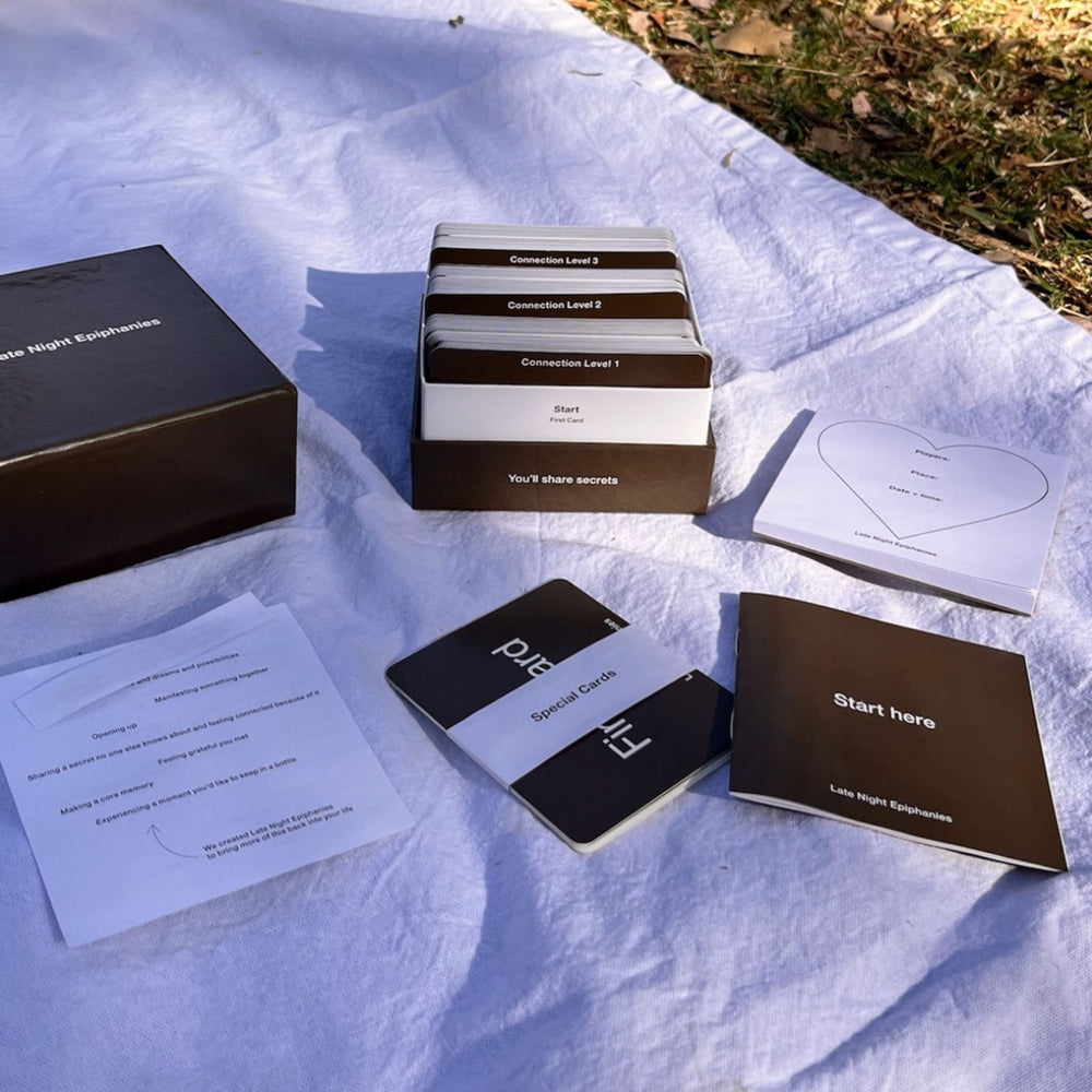  Late Night Epiphanies card game components.